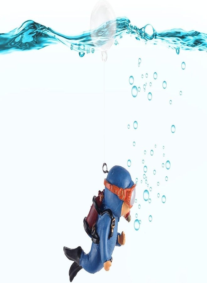 VAYINATO® Blue Floating Diver Decor Aquarium Ornament Resin Aquarium Decorations (1 Pcs) for All Kinds of Aquarium/Fish Tank Landscaping Decorations by Petzlifeworld - Image 1